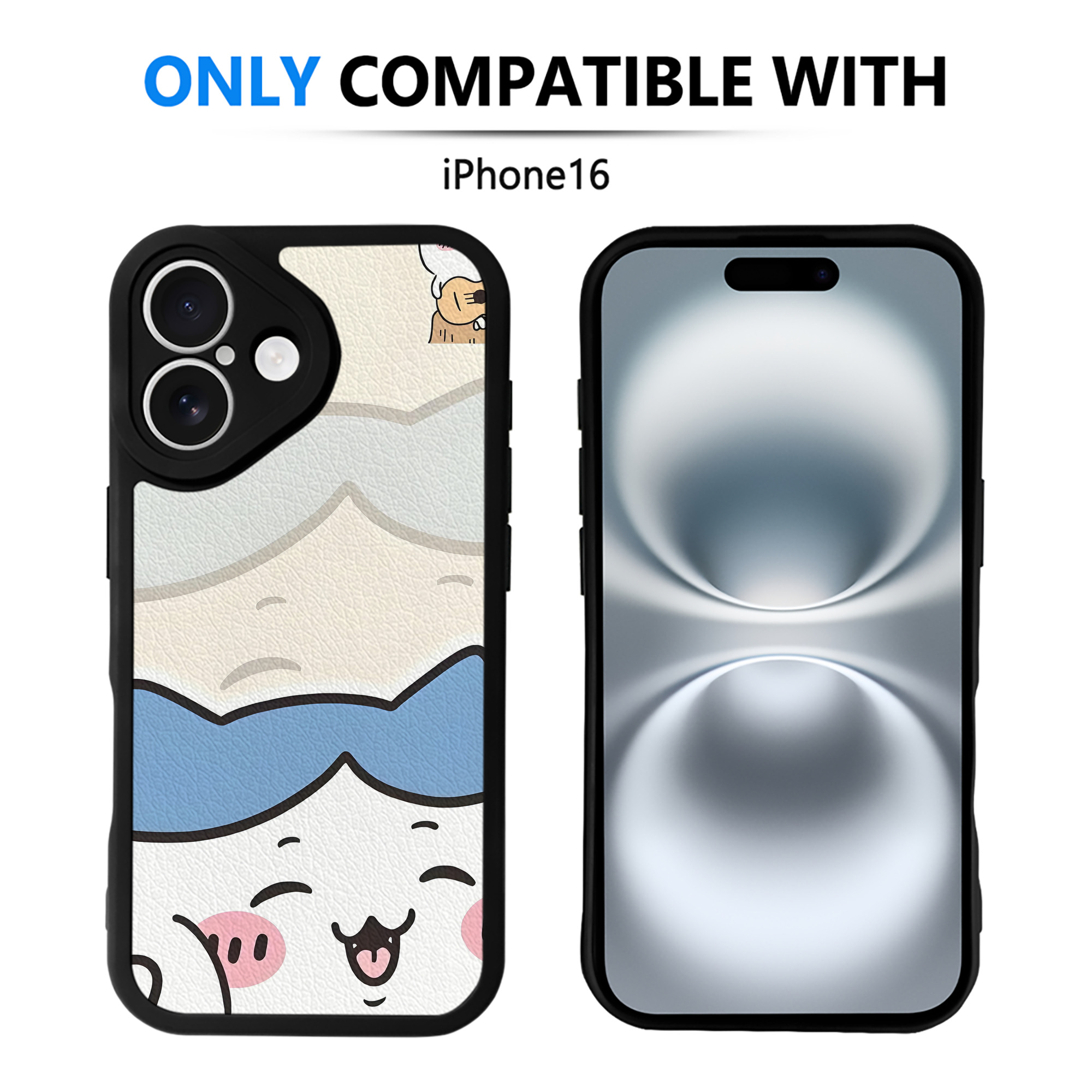 （画像用） ちいかわ Chii-kawa 【iPhone 16シリーズ対応】シリコンスマホケース（レザー調） 材質：シリコン